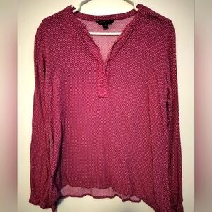 Tommy Hilfiger, Red Women's Polka Dot Blouse. Size Large.